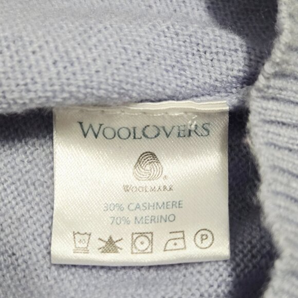 Woolovers Women's Cashmere & Merino Knitted Cowl Neck Jumper Soft Periwinkle S - Picture 5 of 8